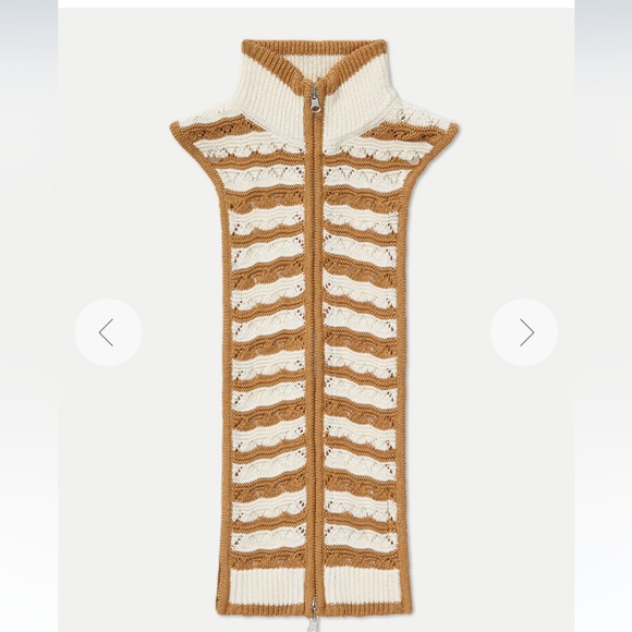 $268 NWT Veronica Beard Ariana Dickey Jacket insert dual zip tan white stripe - Picture 10 of 10